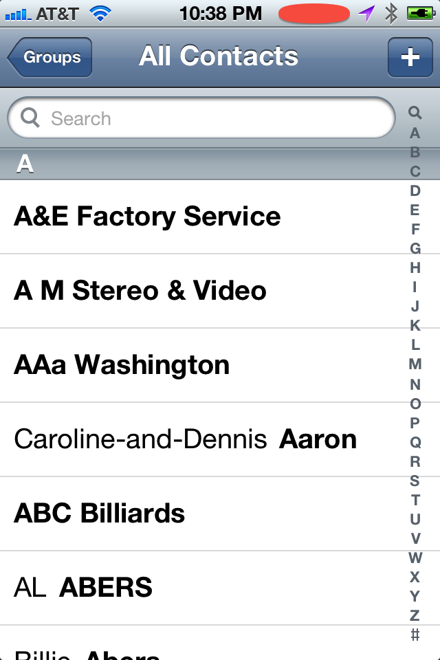 iphone app private contact list