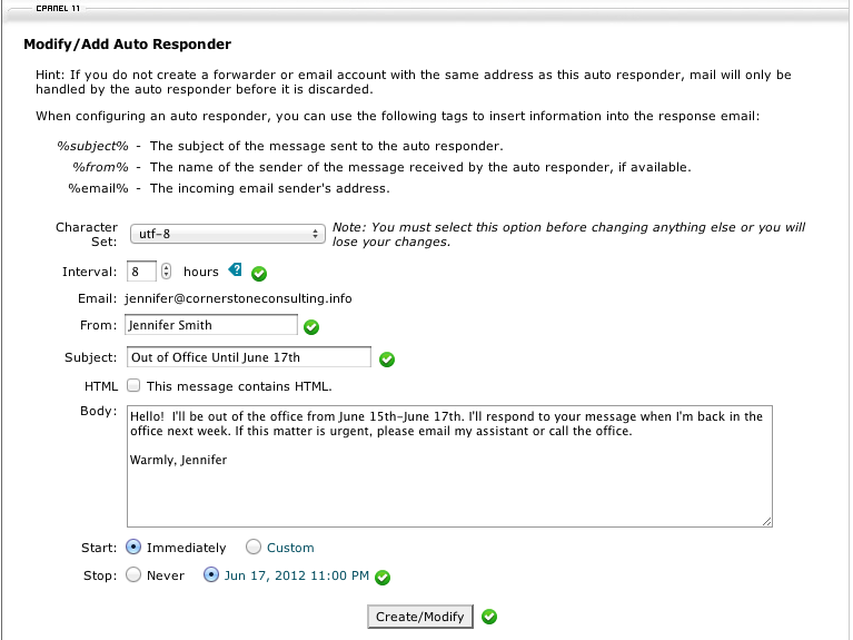 How To Set Up An Auto-Reply Or Out-Of-Office Email Reply Using cPanel |  Sound Support