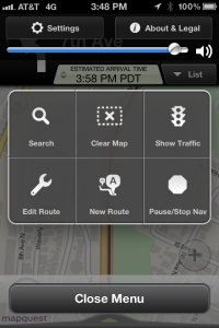MapQuest Menu