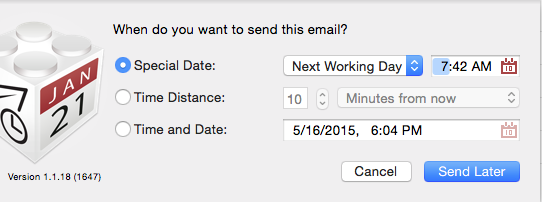 send later button apple mail