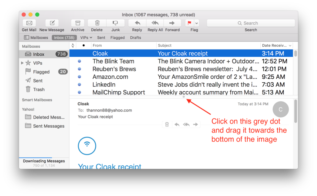 mac mail inbox