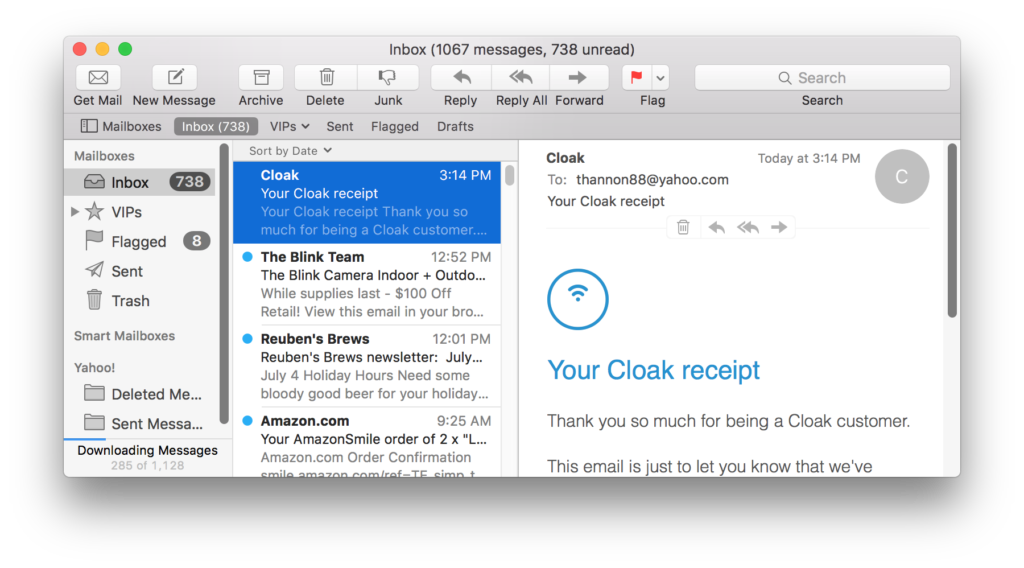 Mail Default View With Mailboxes