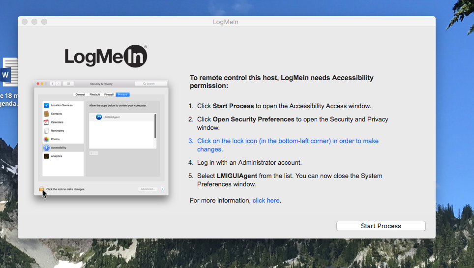 logmein for mac prevents screen sharing