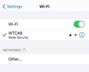 Wifi weak security warning