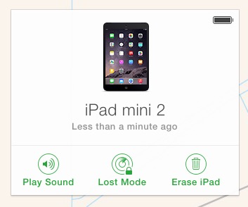 Find My iPad lock and erase features