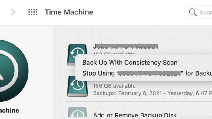 Remove Drive From Time Machine