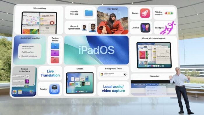 screenshot of new iPadOS features from Apple's WWDC keynote.