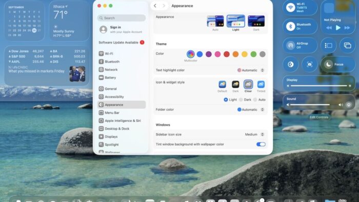 screenshot of a Mac using macOS Tahoe. shows System Settings window.