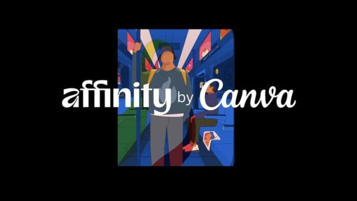affinity by Canva logo on a black background.